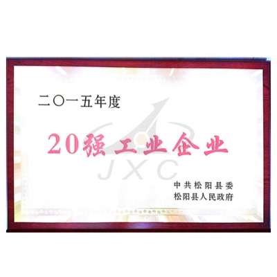 2015年度松阳县20强工业企业